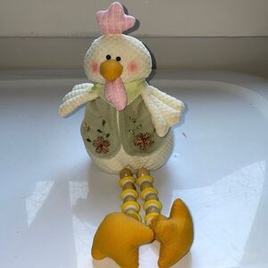 NWT Lee &‎ Lee soft chicken pink & green with wooden bead legs